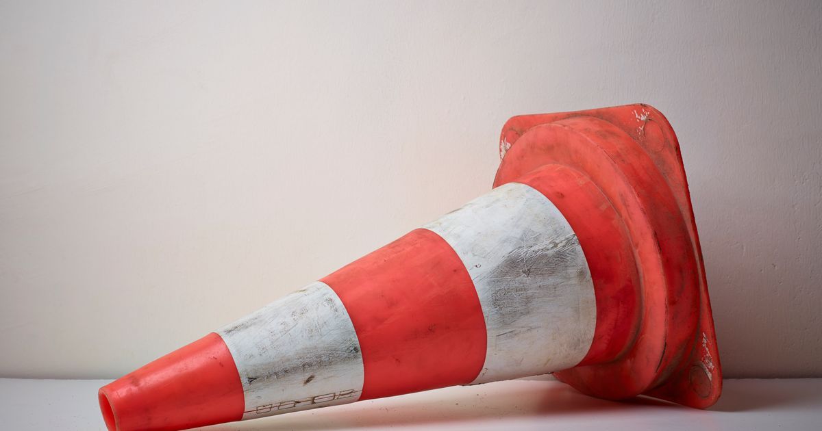 Car with collision damage after hitting another vehicle